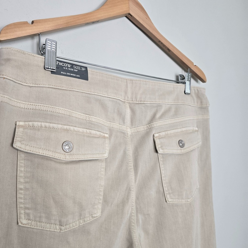 NWT Chicos Womens Coastal Classic Pull On Wide Leg Crop Pants 16 P Resortwear - Picture 5 of 11